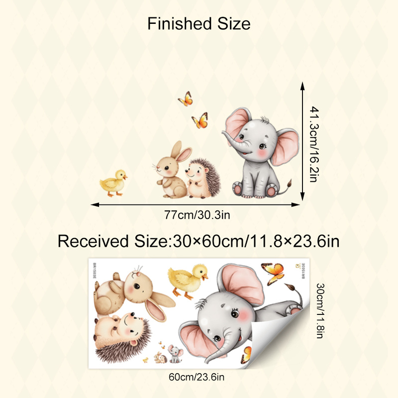 Cartoon Animal Wall Sticker -  - Flooring Home Decor recension och pris