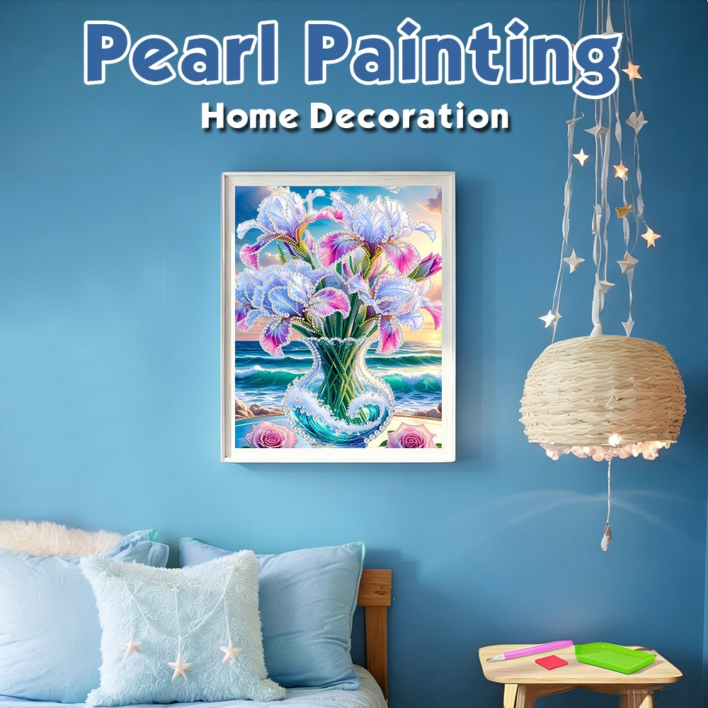 HUACAN Diamod Art Iris Flower  - Home Decor Nautical recension och pris