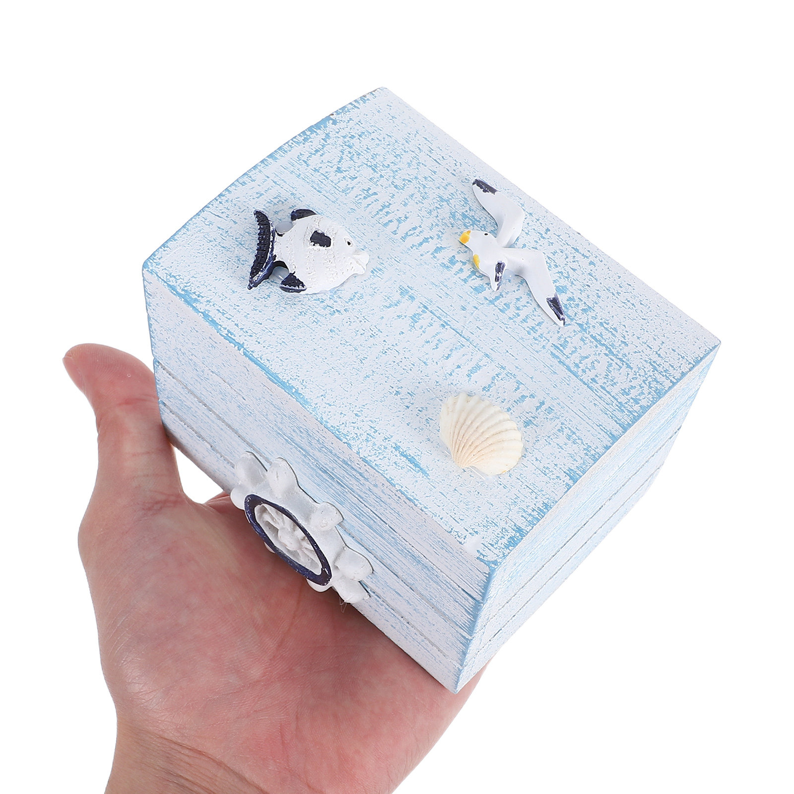 Ocean Themed Wooden Box Handcr - Home Decor Nautical recension och pris