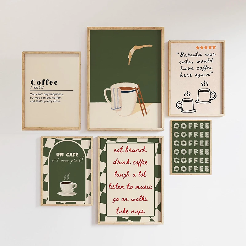 Abstract Funny Coffee Club Ser - Home Decor Youtube recension och pris