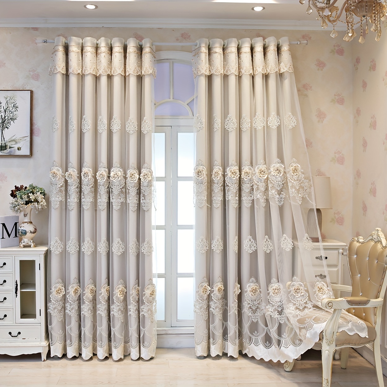 2 Panels Three-Dimensional Emb - Blackout Curtains recension och pris