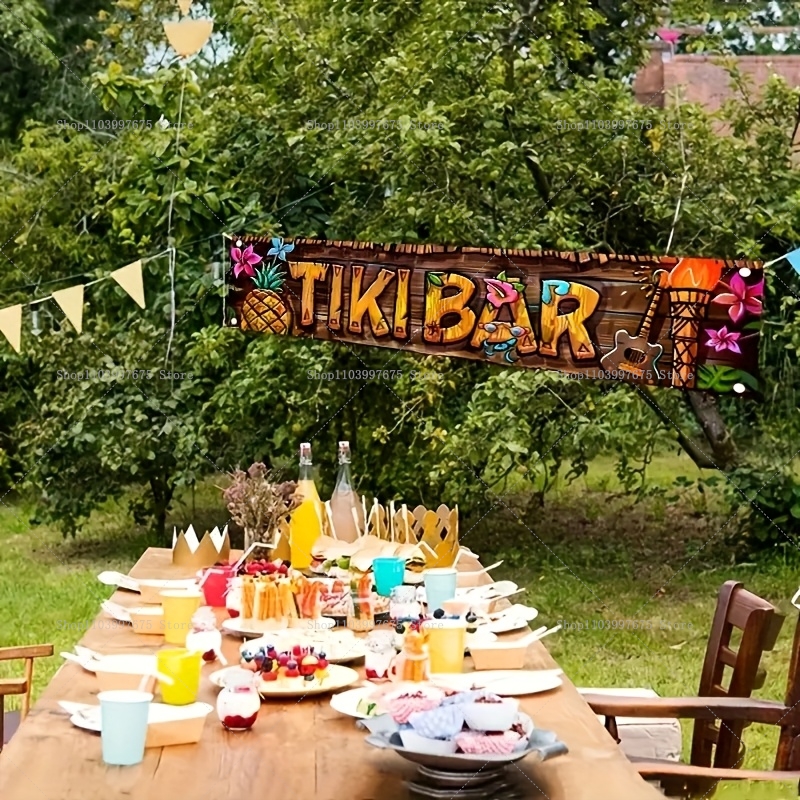 Tiki Bar Banner Tropical Hawai - Home Decor Nearby recension och pris