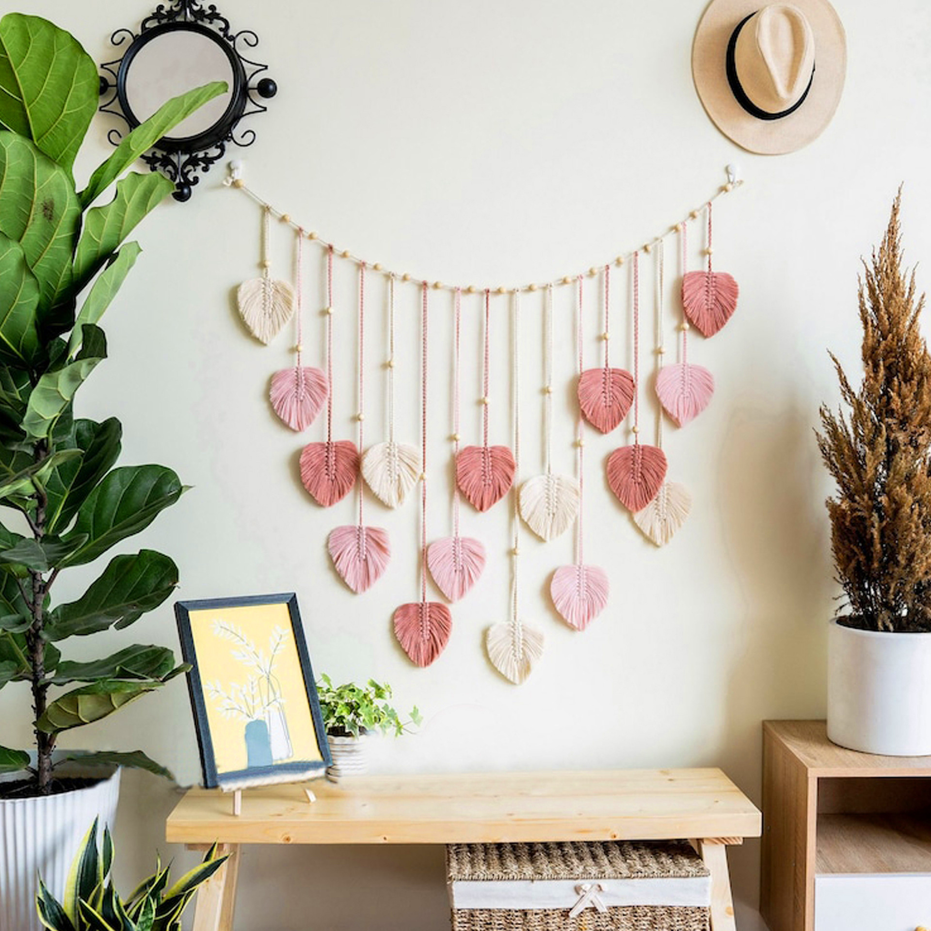 Large Macrame Handmade Fiber L - Macrame Wall Hanging recension och pris