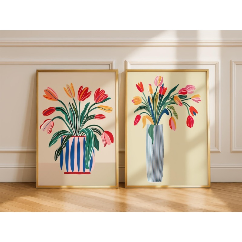 2pcs Tulip Flowers Canvas Wall - Home Decor Youtube recension och pris