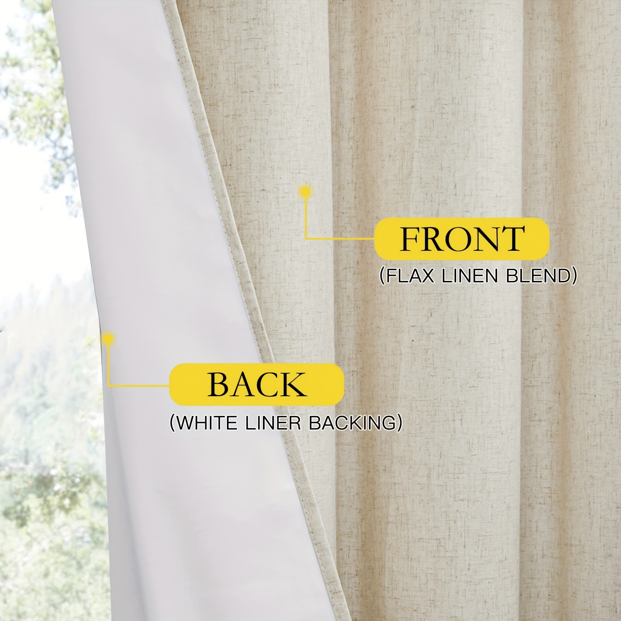 Two Panels of Natural 100% Bla - Blackout Curtains recension och pris