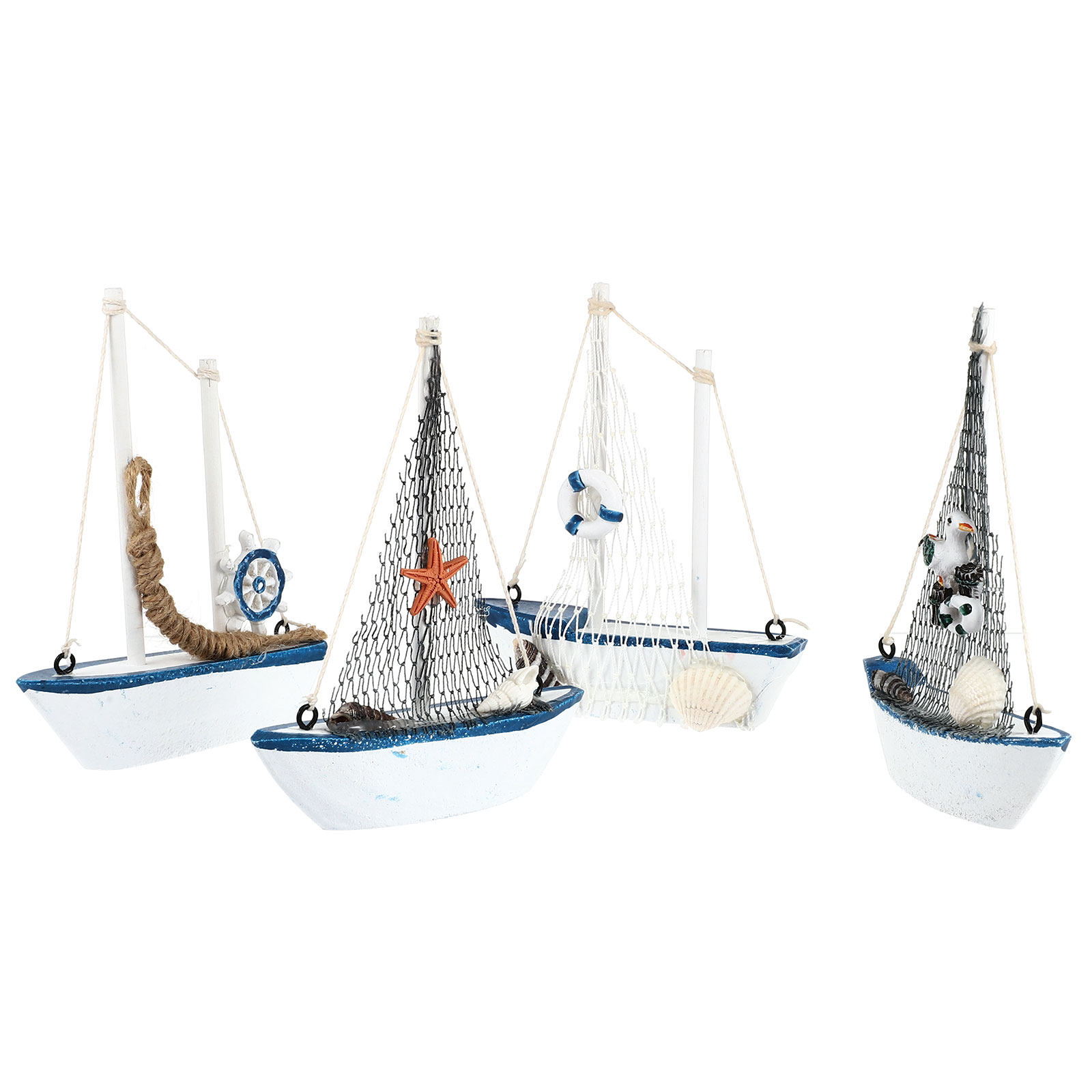 4Pcs Exquisite Sailboat Decora - Home Decor Nautical recension och pris
