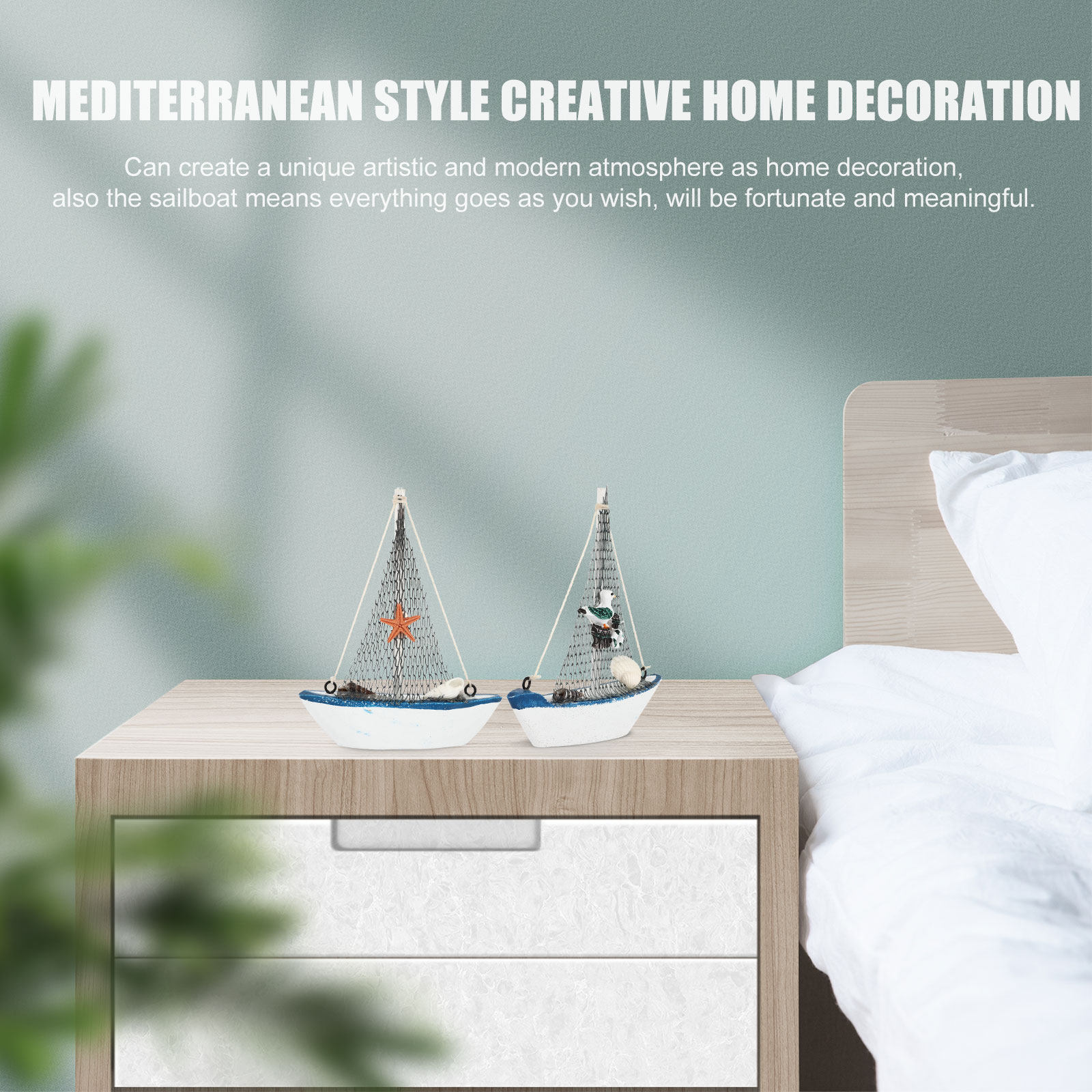 4Pcs Exquisite Sailboat Decora - Home Decor Nautical recension och pris