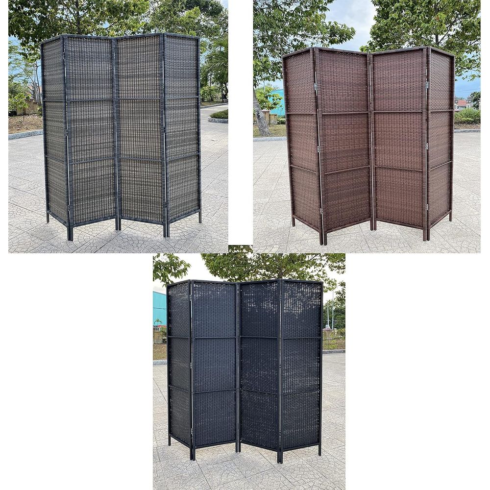 Weatherproof 3-Panel Wicker Ro - Room Divider Screen recension och pris
