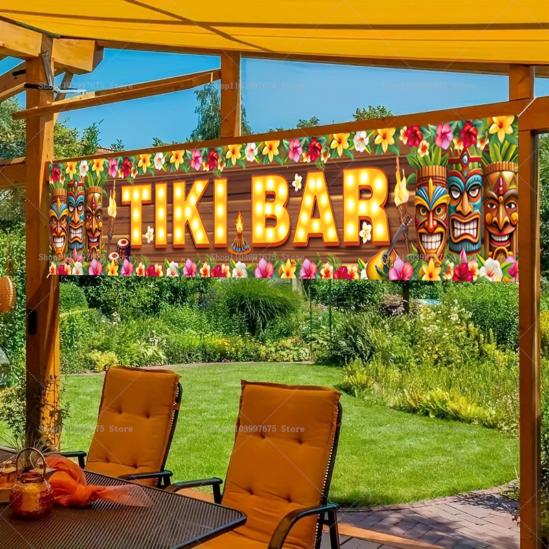 Vibrant Tiki Bar Banner Tropic - Home Decor Nearby recension och pris