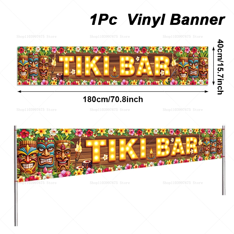 Vibrant Tiki Bar Banner Tropic - Home Decor Nearby recension och pris