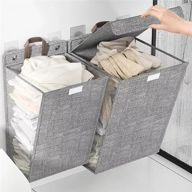 1 Pcs Foldable Adhesive Laundr - Woven Wall Basket recension och pris