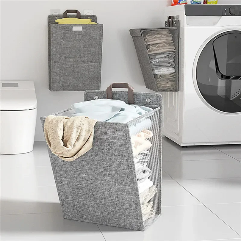 1 Pcs Foldable Adhesive Laundr - Woven Wall Basket recension och pris