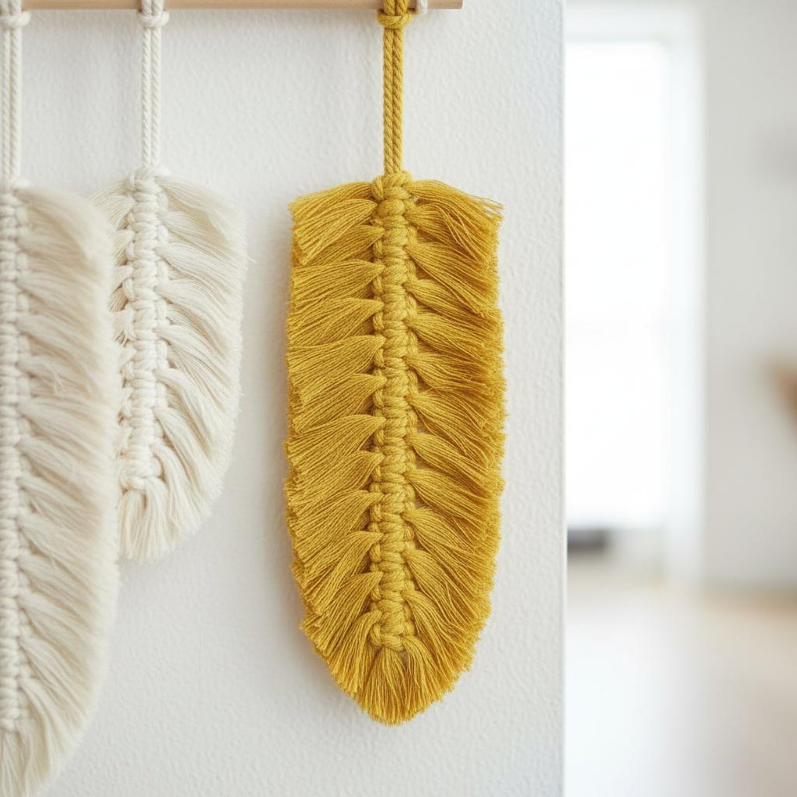 Macrame Feather Wall Hanging H - Macrame Wall Hanging recension och pris