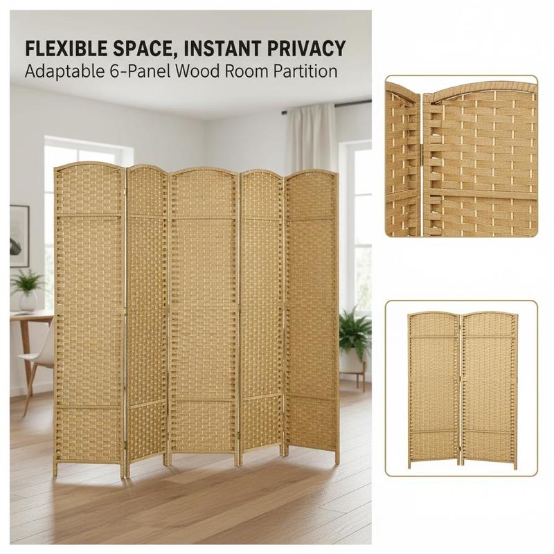 Folding Room Divider Screen 6  - Room Divider Screen recension och pris