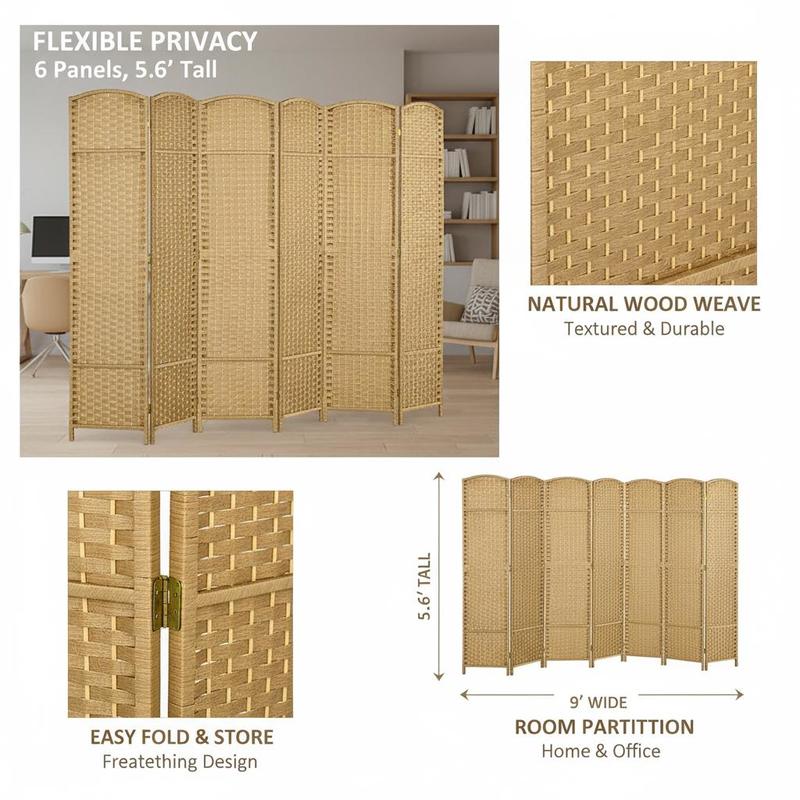 Folding Room Divider Screen 6  - Room Divider Screen recension och pris