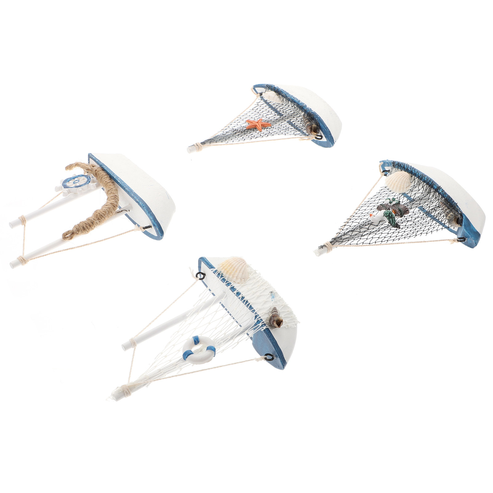 4Pcs Sailboat Wooden Decoratio - Home Decor Nautical recension och pris