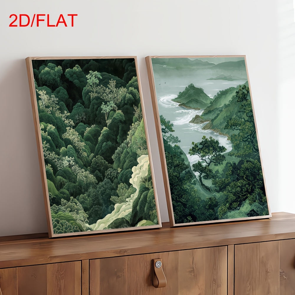2pcs Modern Green Forest Mount - Home Decor Youtube recension och pris