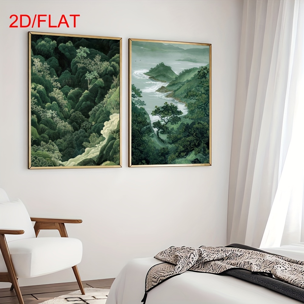 2pcs Modern Green Forest Mount - Home Decor Youtube recension och pris