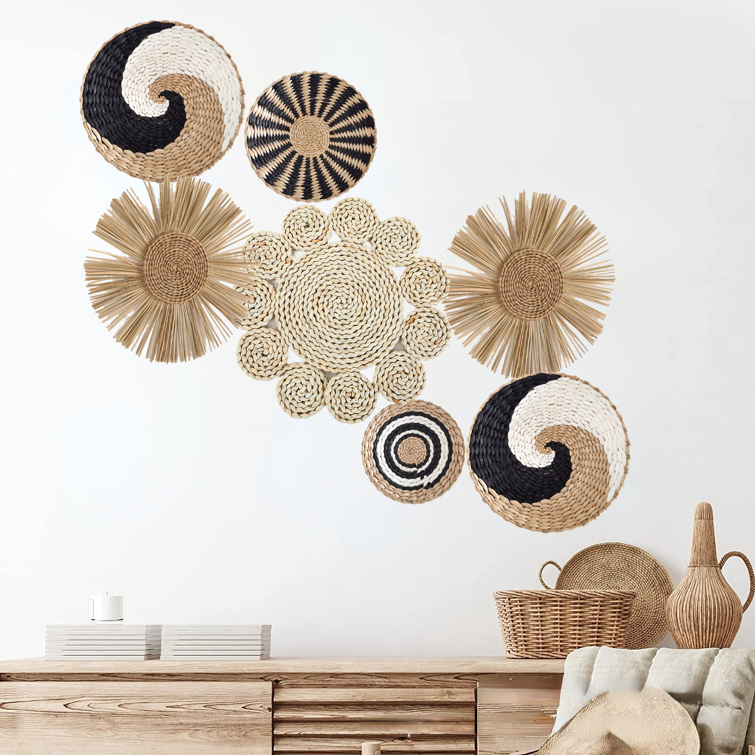 Straw Woven Wall Decoration Bo - Woven Wall Basket recension och pris