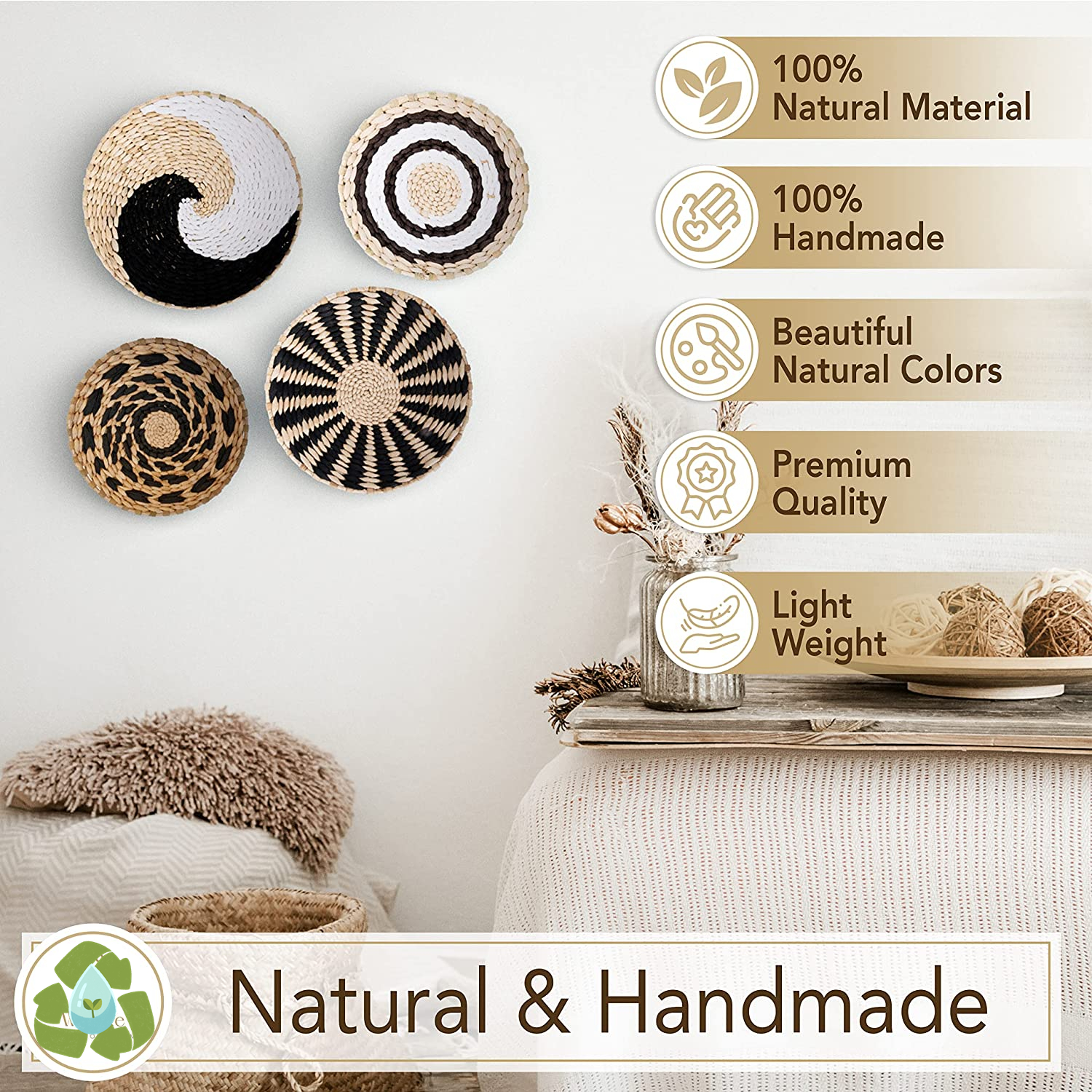 Straw Woven Wall Decoration Bo - Woven Wall Basket recension och pris