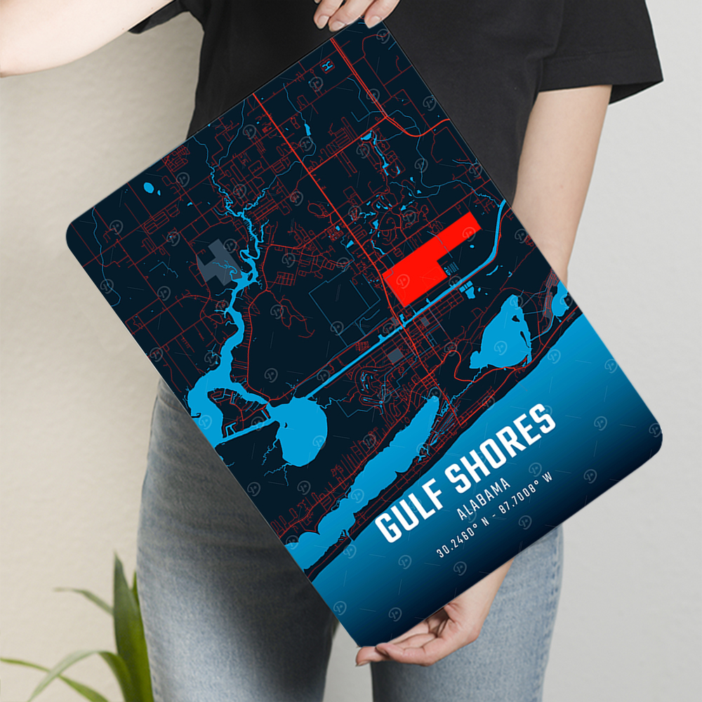 Gulf Shores Alabama Map Metal  - Home Decor Location recension och pris