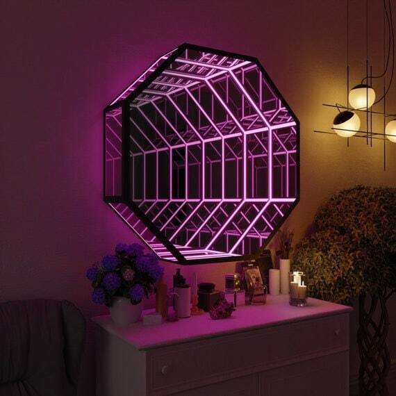 Octagon 3D Infinity Mirror Lig - Home Decor Mirror recension och pris