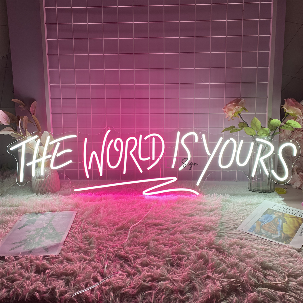 Neon Led Sign the world is you - Home Decor Nearby recension och pris