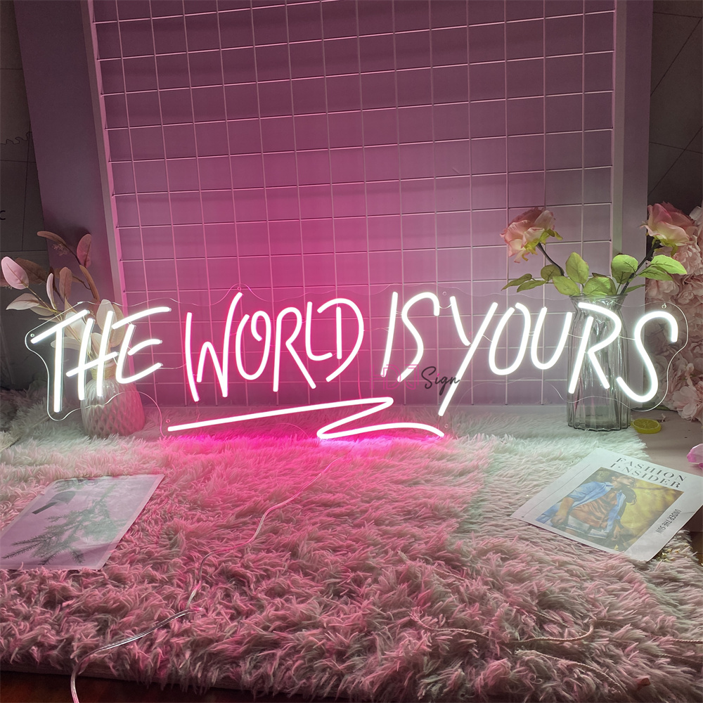 Neon Led Sign the world is you - Home Decor Nearby recension och pris