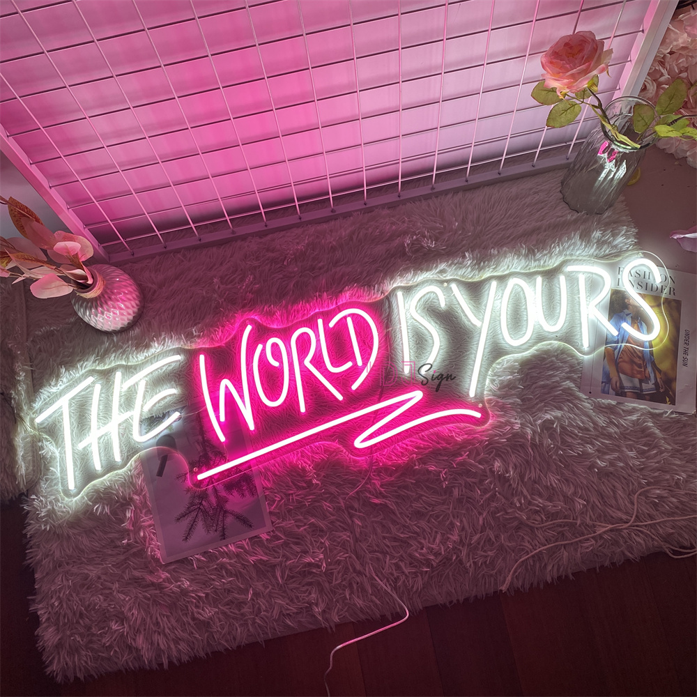 Neon Led Sign the world is you - Home Decor Nearby recension och pris