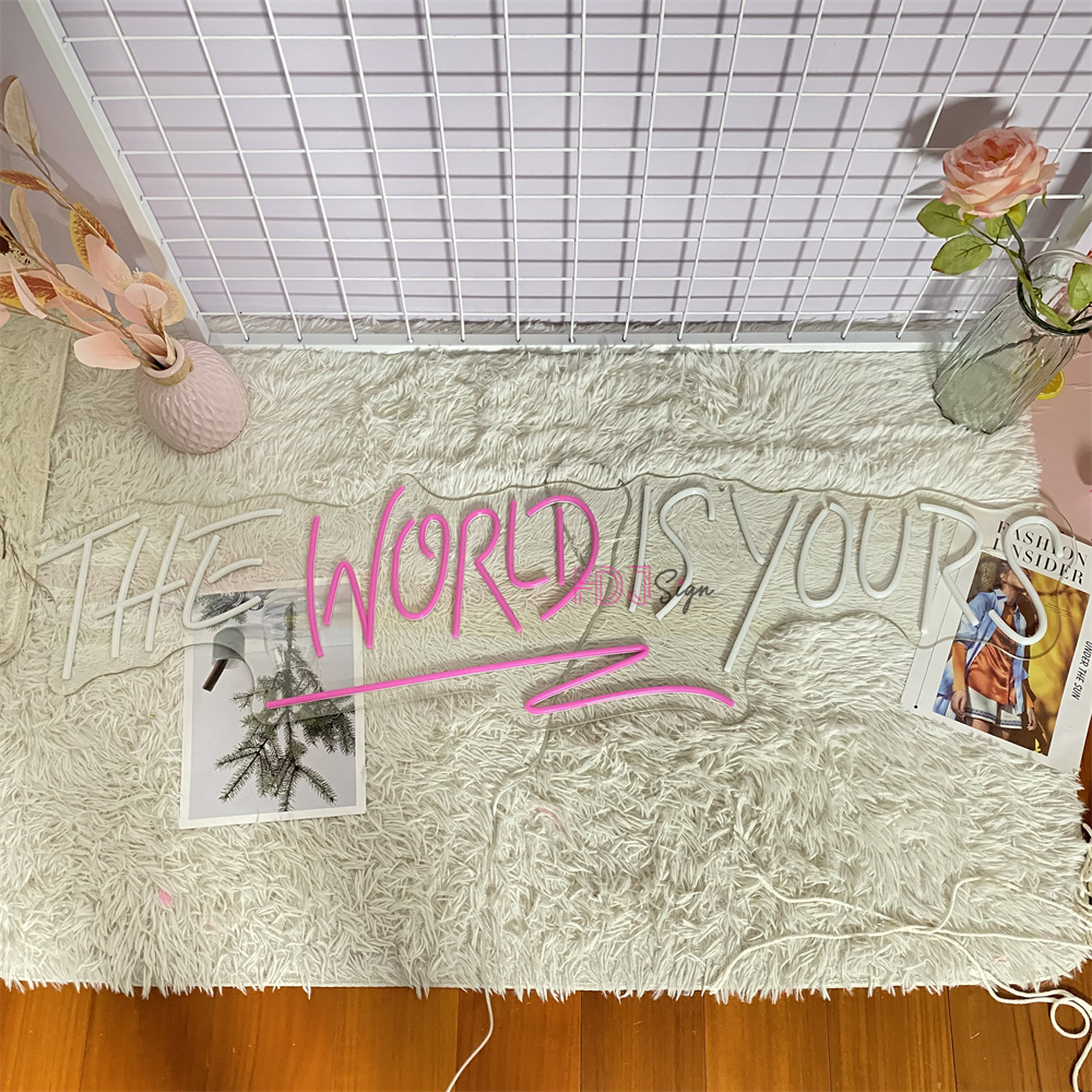 Neon Led Sign the world is you - Home Decor Nearby recension och pris