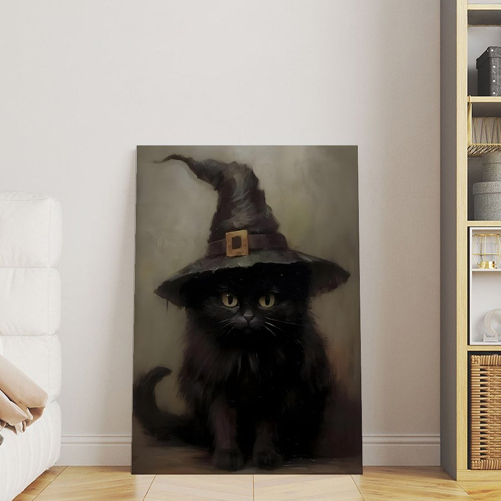 Black Cat Witch Hat Art Poster - Home Decor Mirror recension och pris