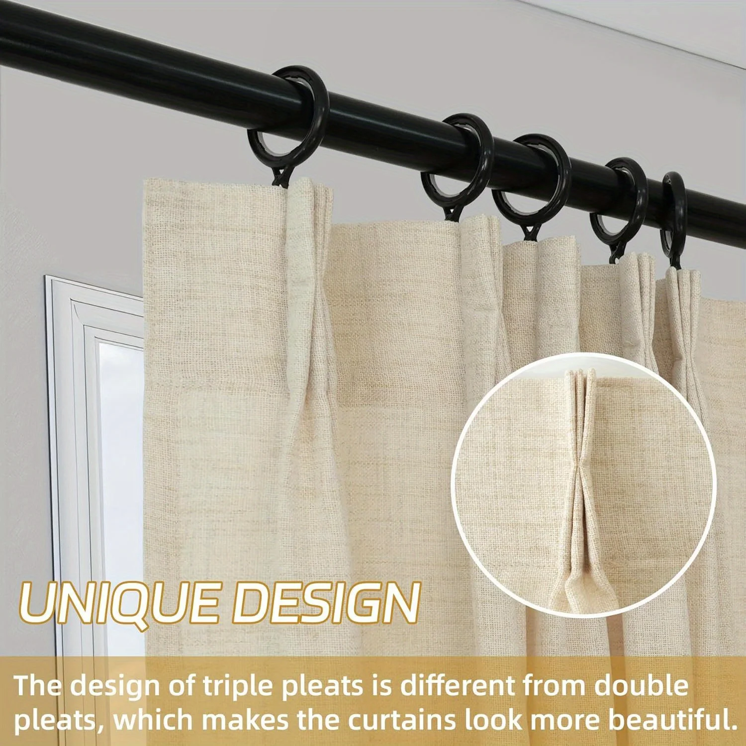 1/2pcs Pinch Pleat Textured Se - Blackout Curtains recension och pris